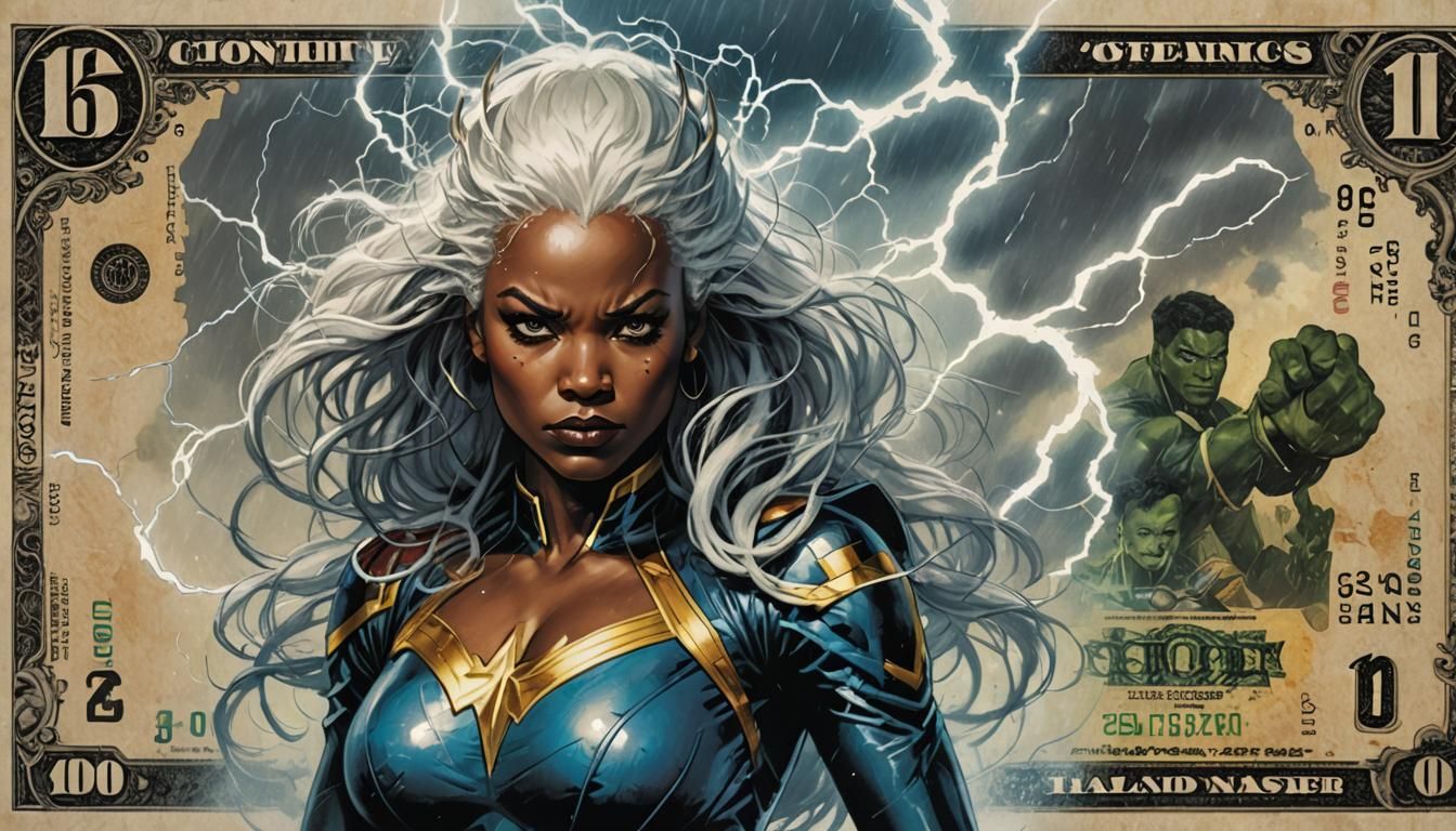Storm Marvel Comics as Banknote Art