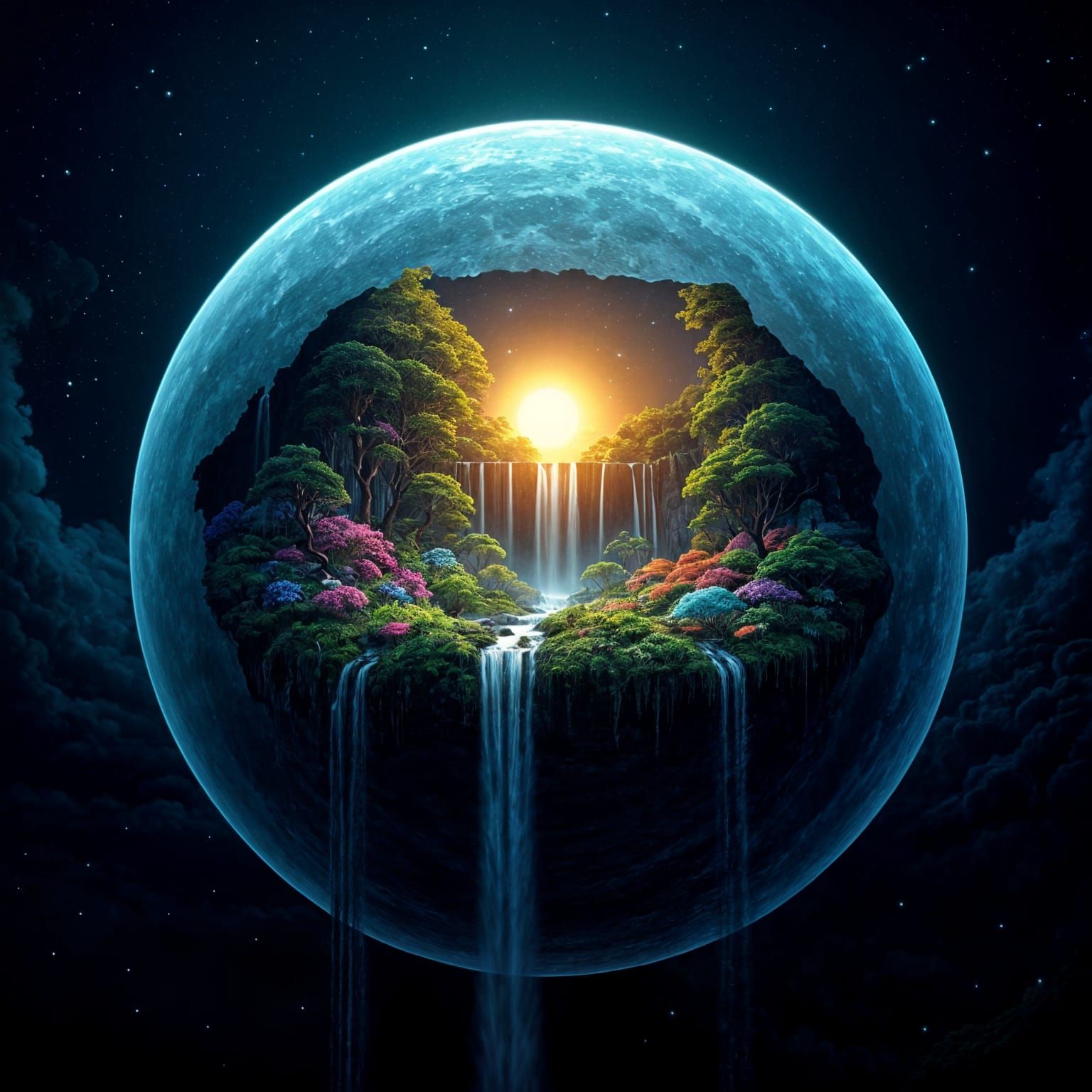 Surreal Full Moon Reveals Lush Secret World