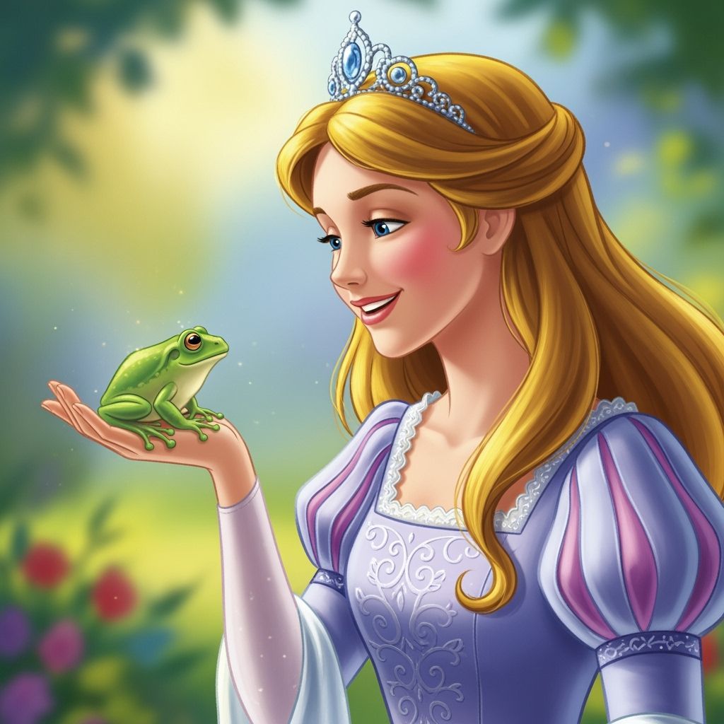 Princess and Frog Storybook Illustration