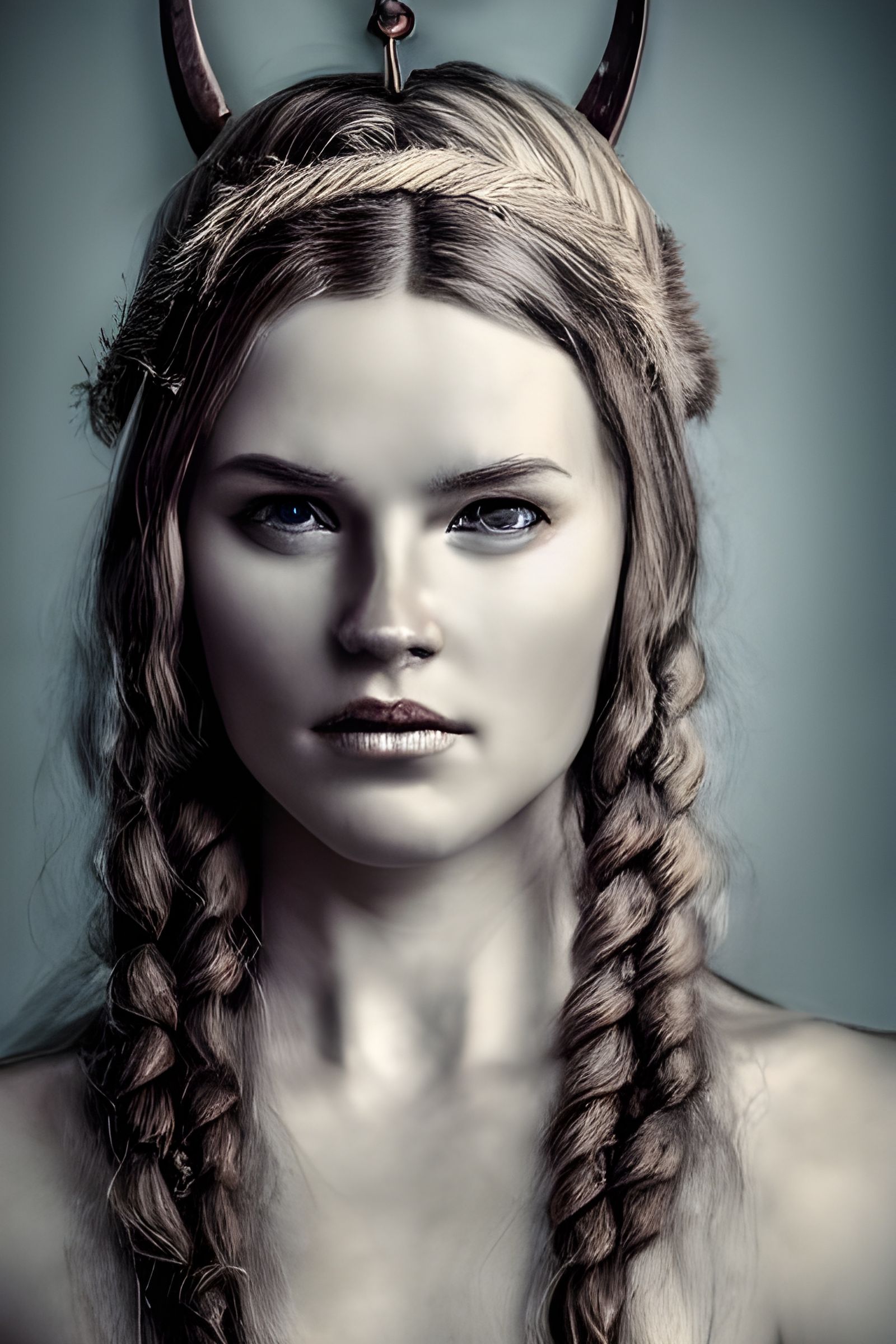 Dramatic Portrait of a Beautiful Viking Woman in 8K