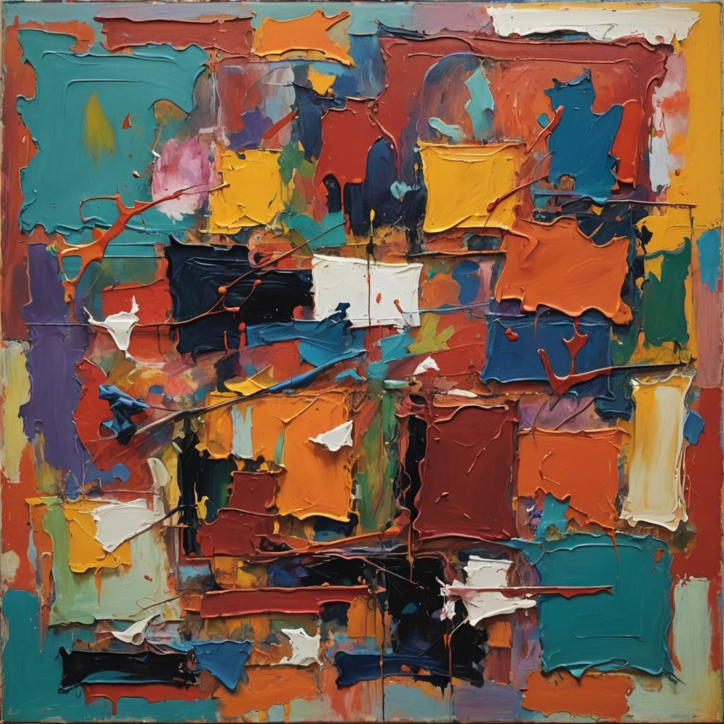 Abstract Expressionism: Vibrant Colors in Oil Painting