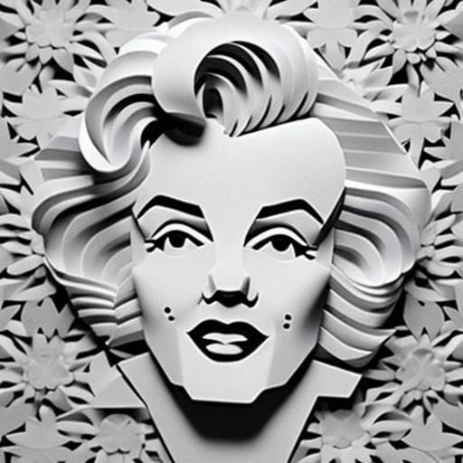 Marilyn Monroe in Floral Origami Style