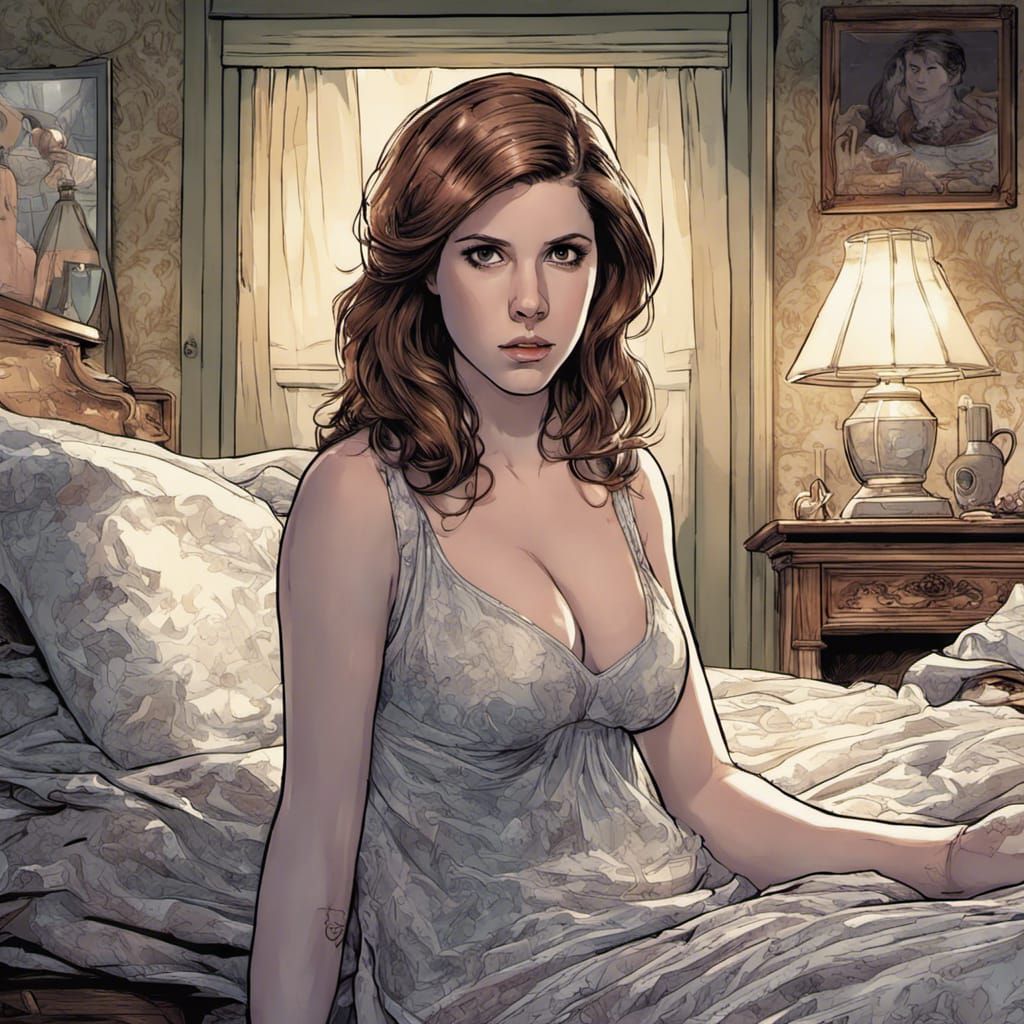 Woman in Transparent Nightgown: Comic Book Art