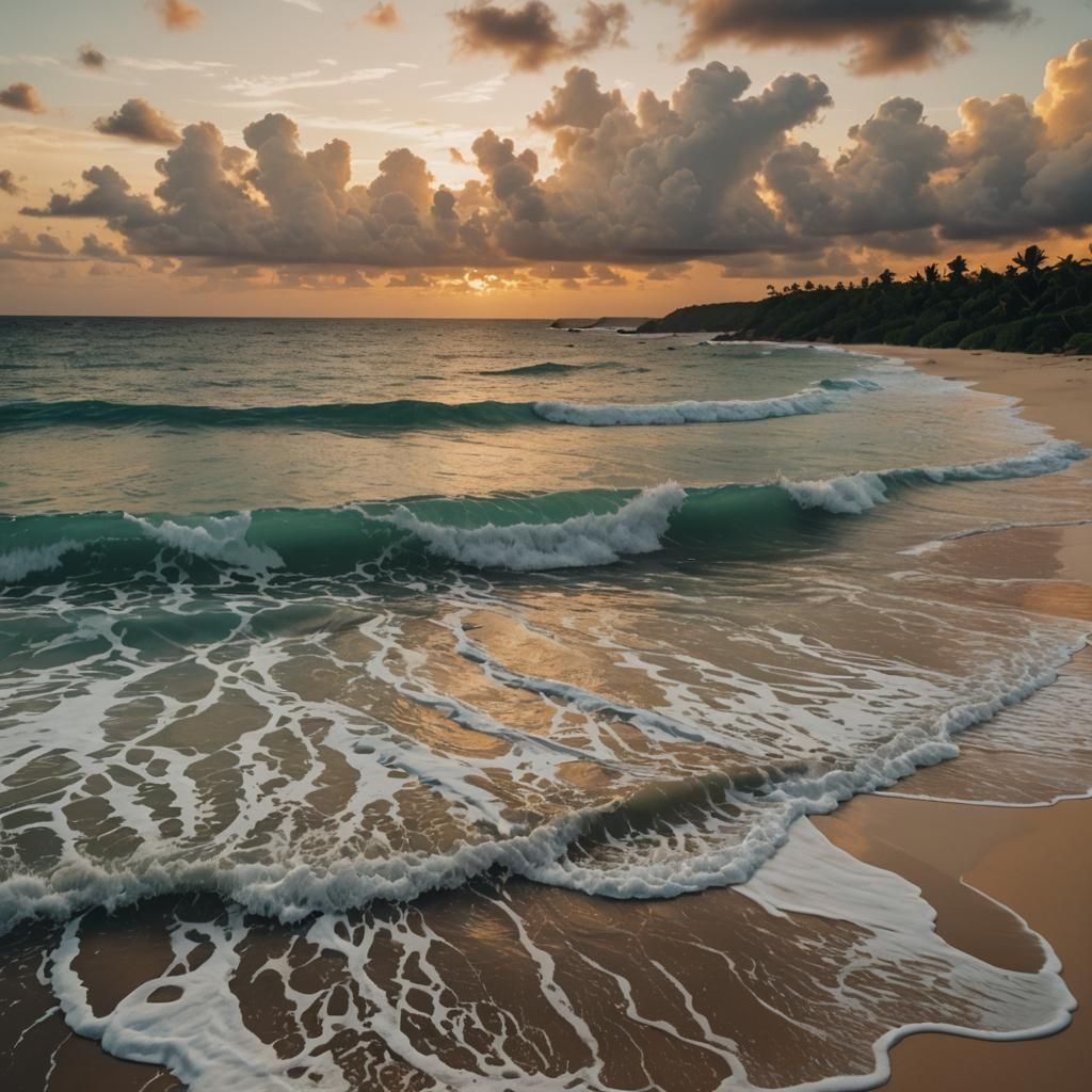 Caribbean Sunset: Cinematic Film Still