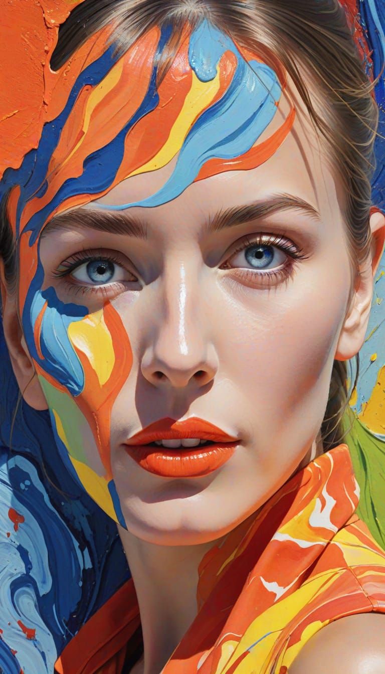 Downtown Los Angeles Lady Portrait in Fauvist Style