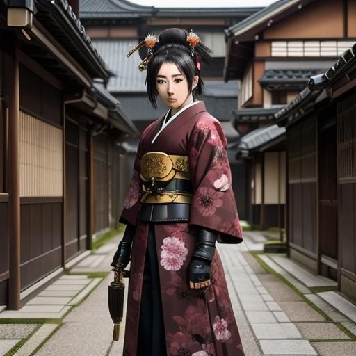 Steampunk Female Samurai of Edo Period Japan