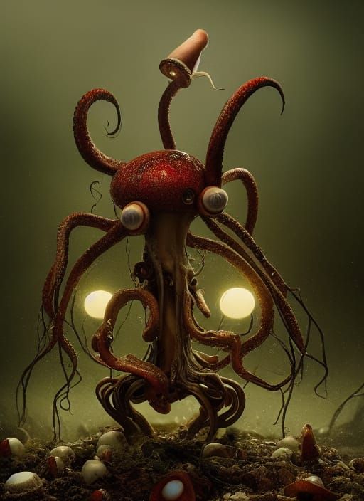 Lovecraftian Pagan Goddess: A Horror Macro Photograph