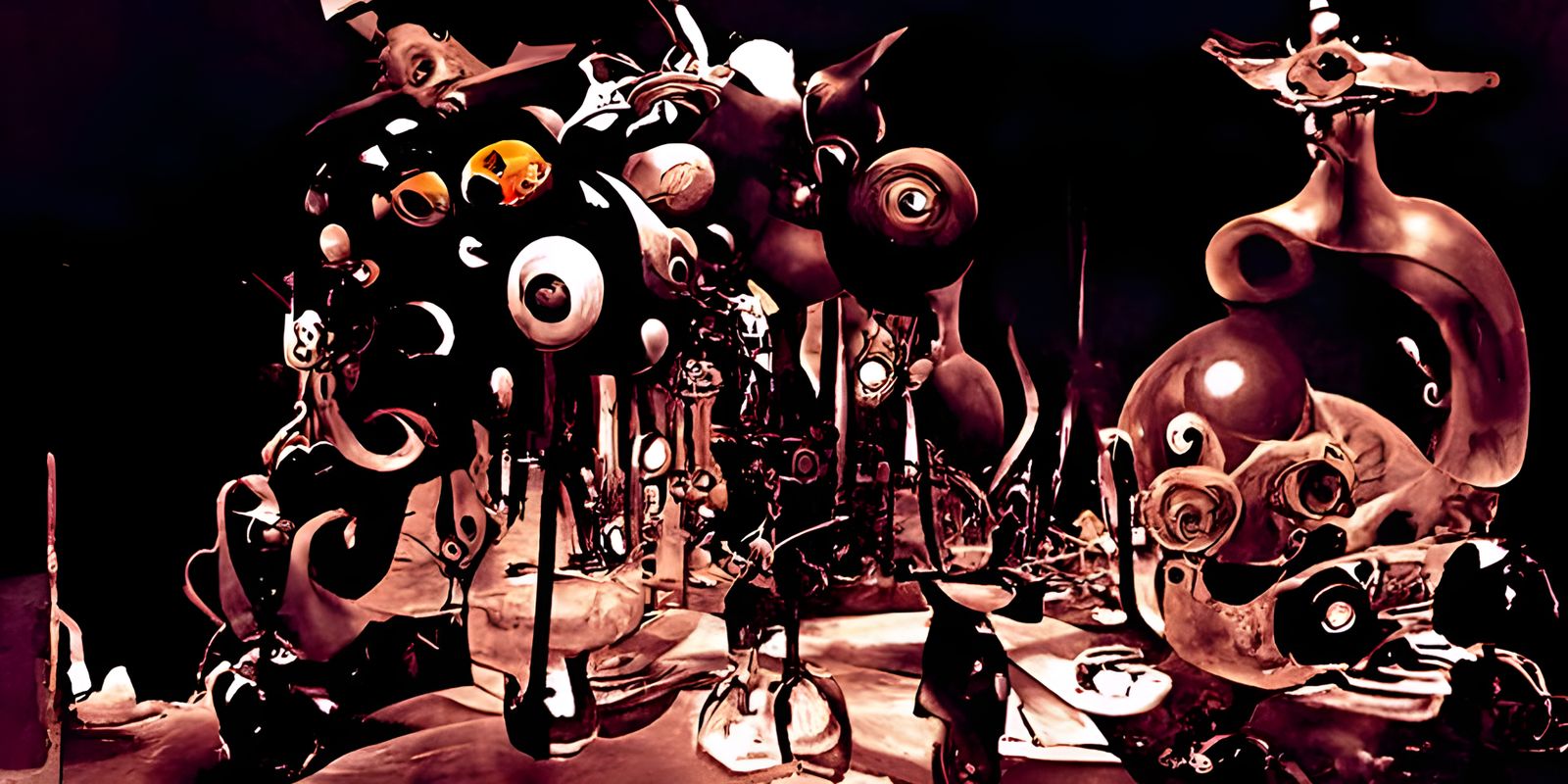 Surreal Afrofuturist Kinetic Sculpture in 3D