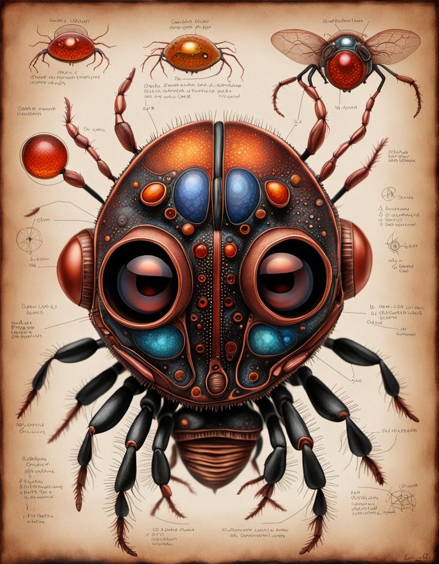 Elaborate Non-Euclidean Mould Sample in Biological Drawing