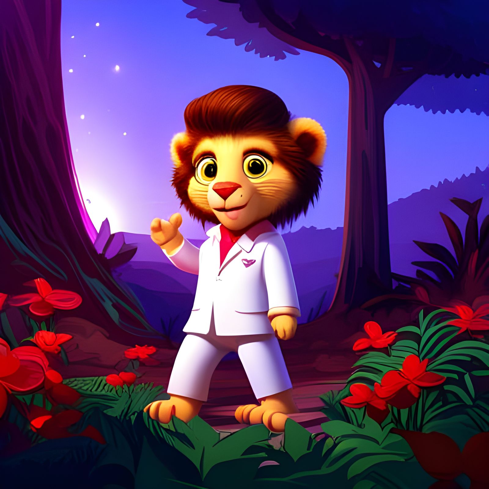 Elvis Lion King in CGI Jungle