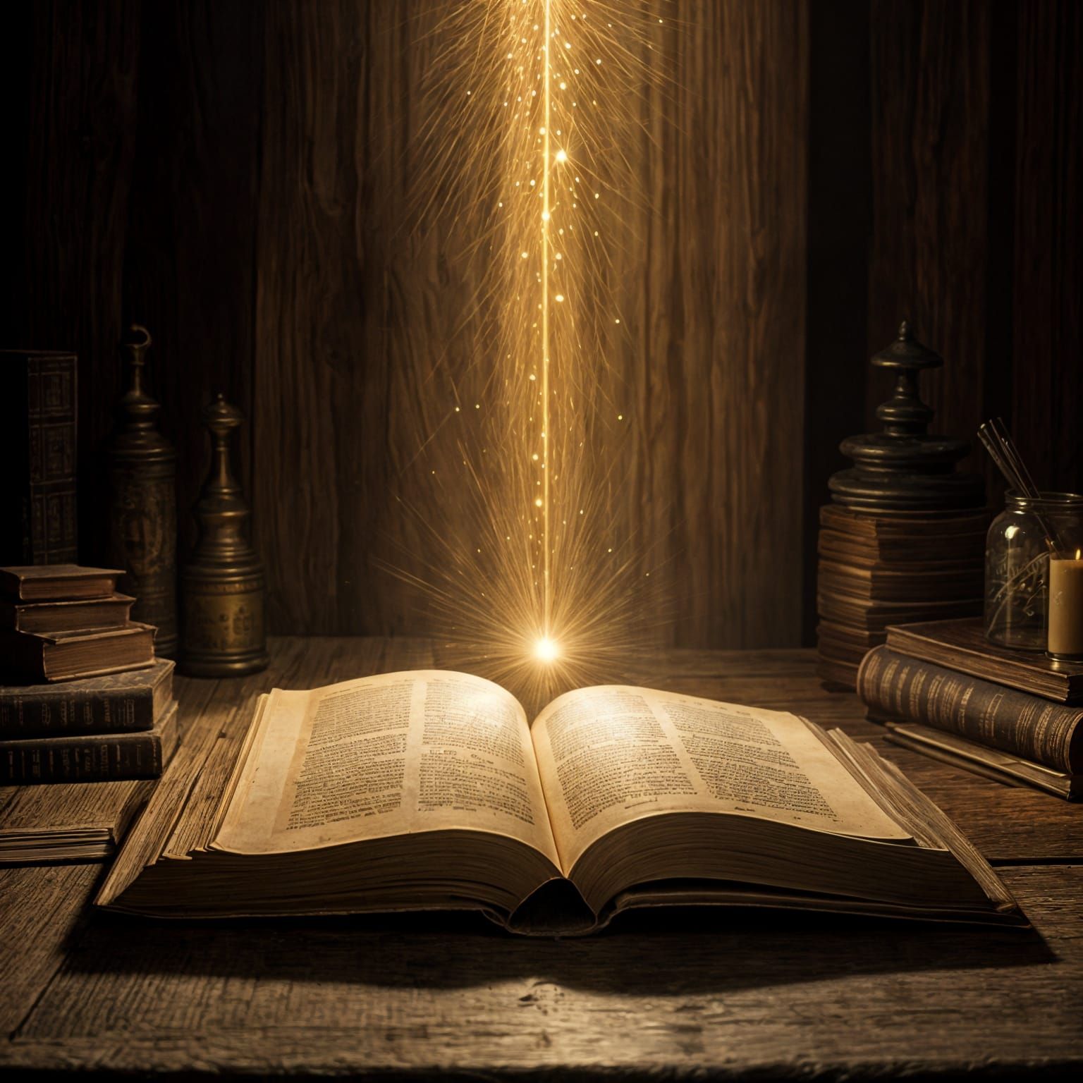 Glowing Figure Emerges From Open Book