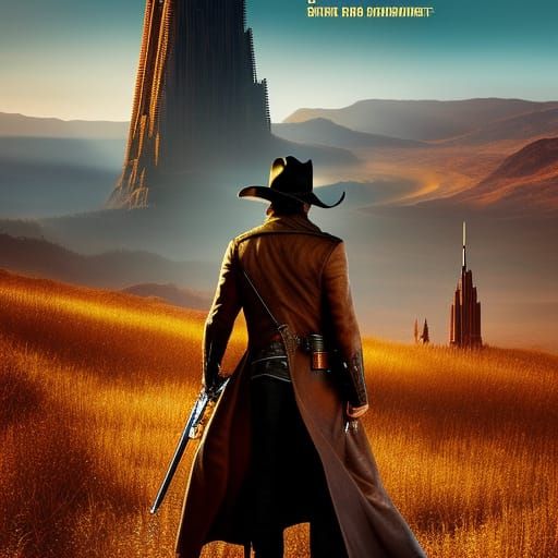 Clockpunk Gunslinger Roland Deschain at the Dark Tower