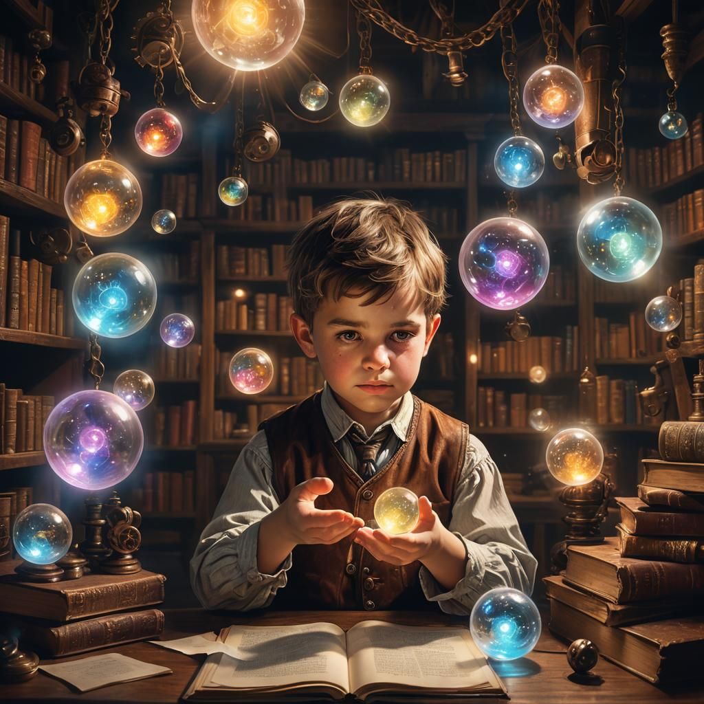 Ethereal Child Portrait in a Cozy Study