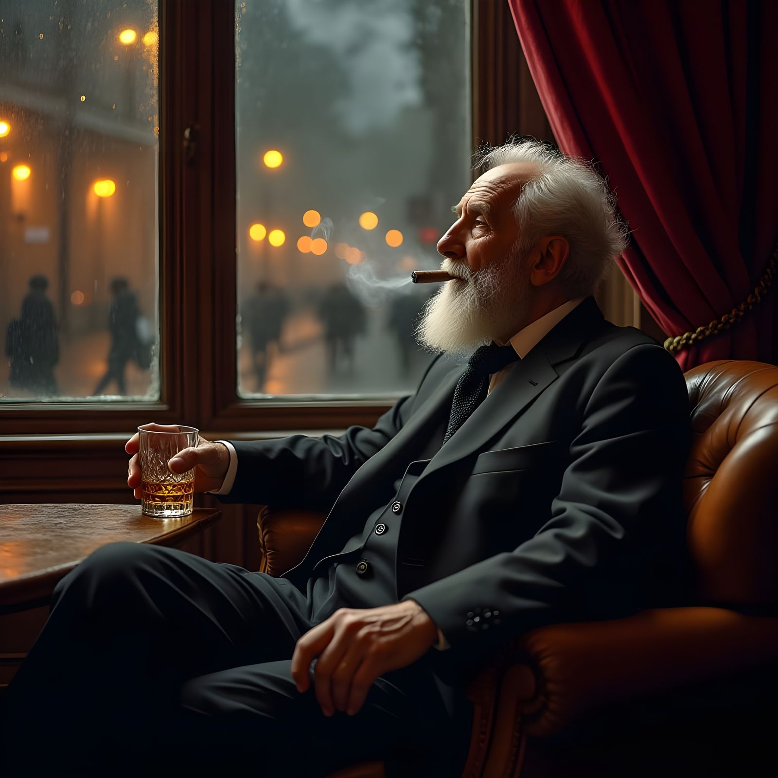 Gentleman at a cigar lounge