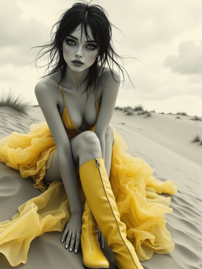 Surreal Monochrome Beauty Basks in Desert Sunset