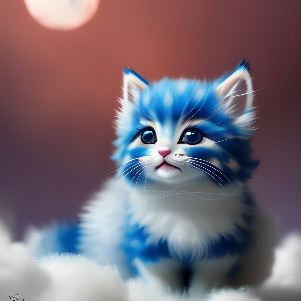 Blue Cute Kitten 🥺