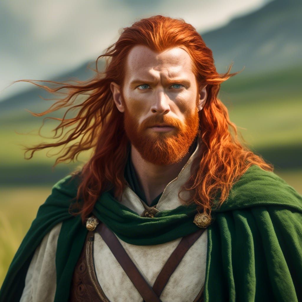Heroic Man Portrait in Lord of the Rings Style
