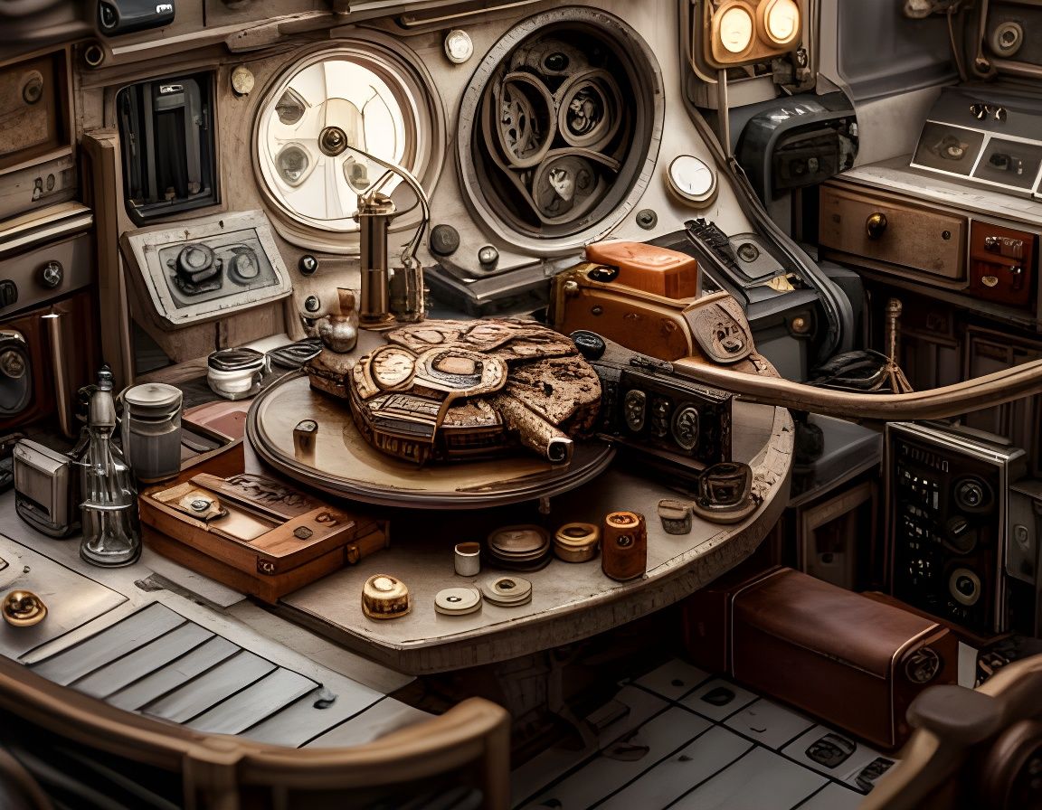 Steampunk Millennium Falcon Miniature Concept Art