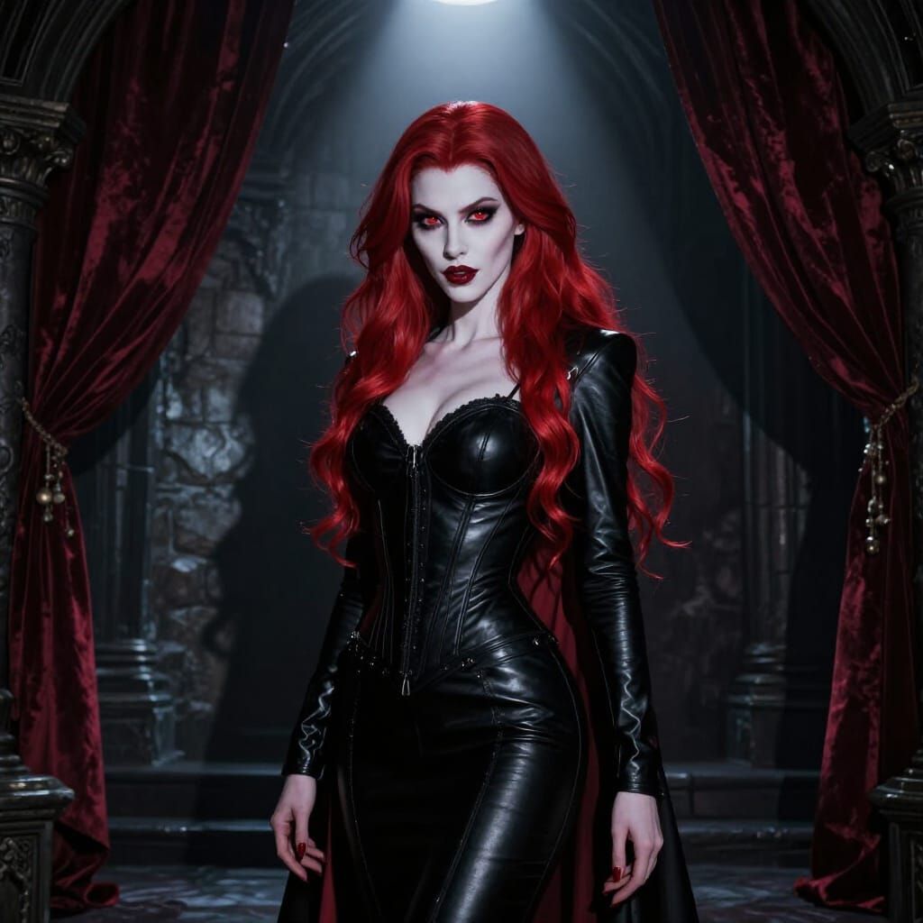 Seductive Vampire Blood Rayne in Gothic Castle