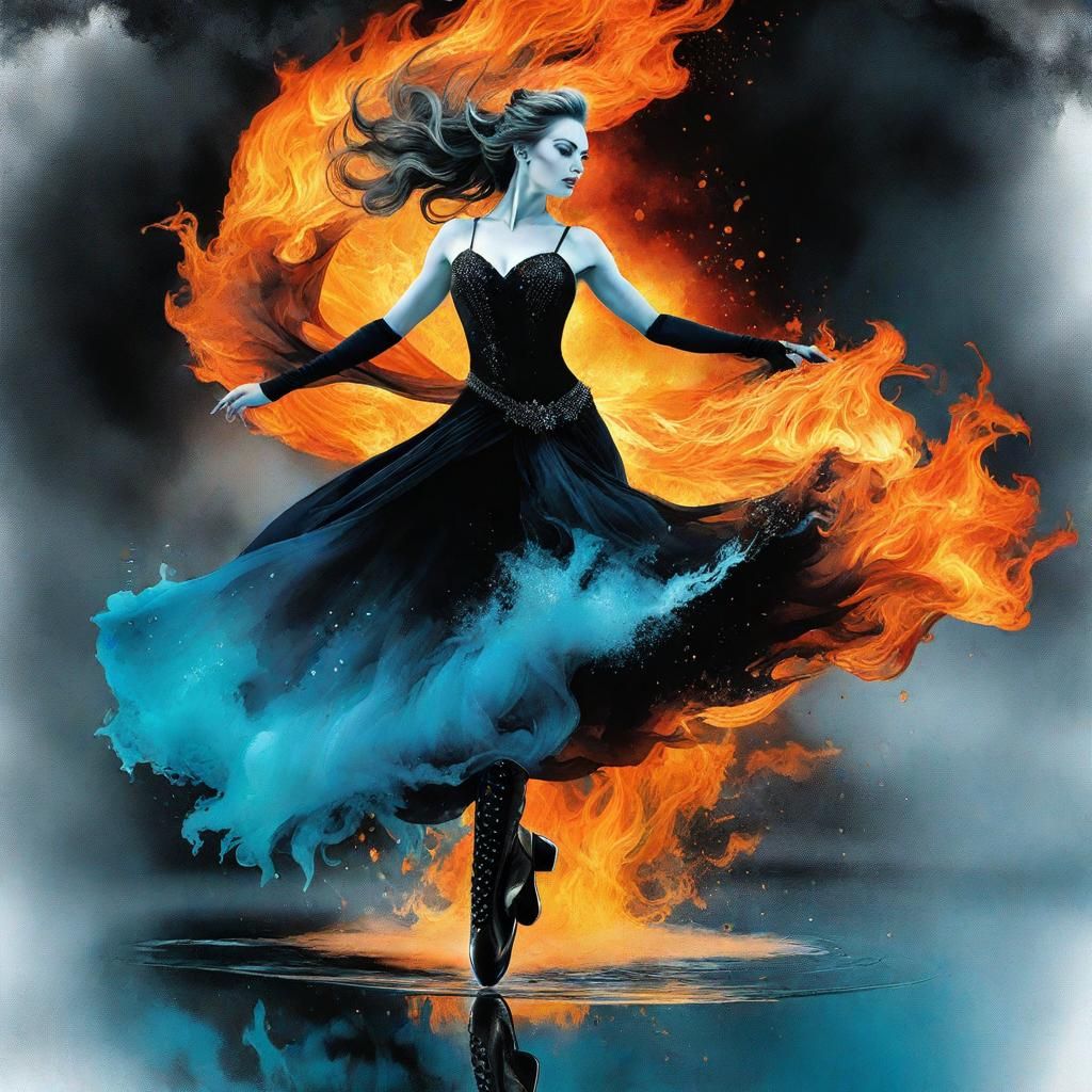 Fire Queen Dances on Frozen Pond
