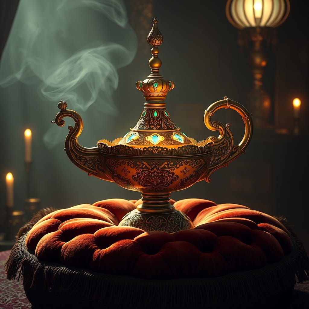 Ornate Lamp in Arabian Nights Setting