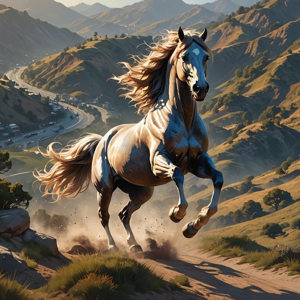 Horse Runs Free: Hyperdetailed Concept Art