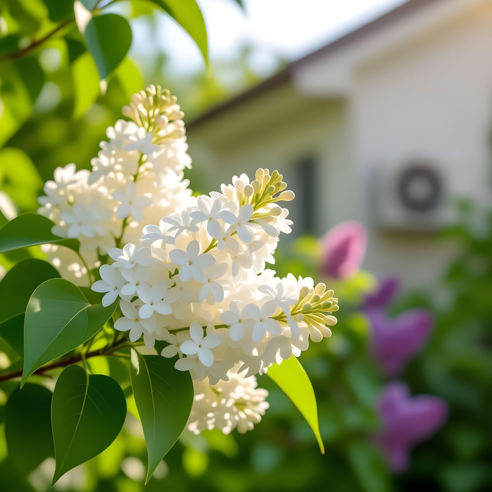 Close-up Photo of White Lilac in Full Bloom