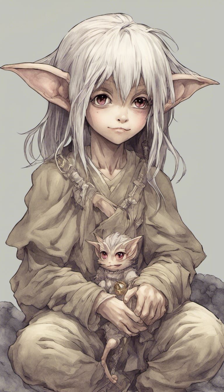 Gelfling from The Dark Crystal in Anime Style