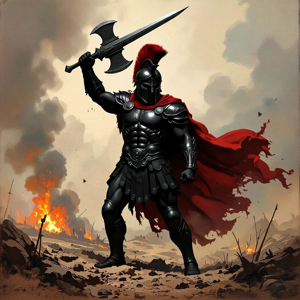 Ares God of War Triumphant in Heroic Fantasy Art