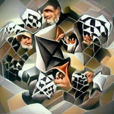 Hexagonal Fractal Matrix in Cubist Style