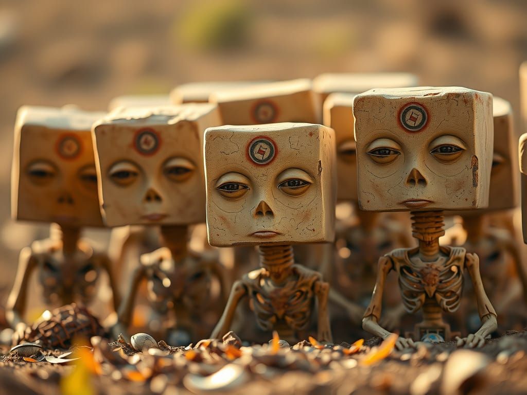 Blockheads in Earthy Habitat, Captured in High-Definition Po...