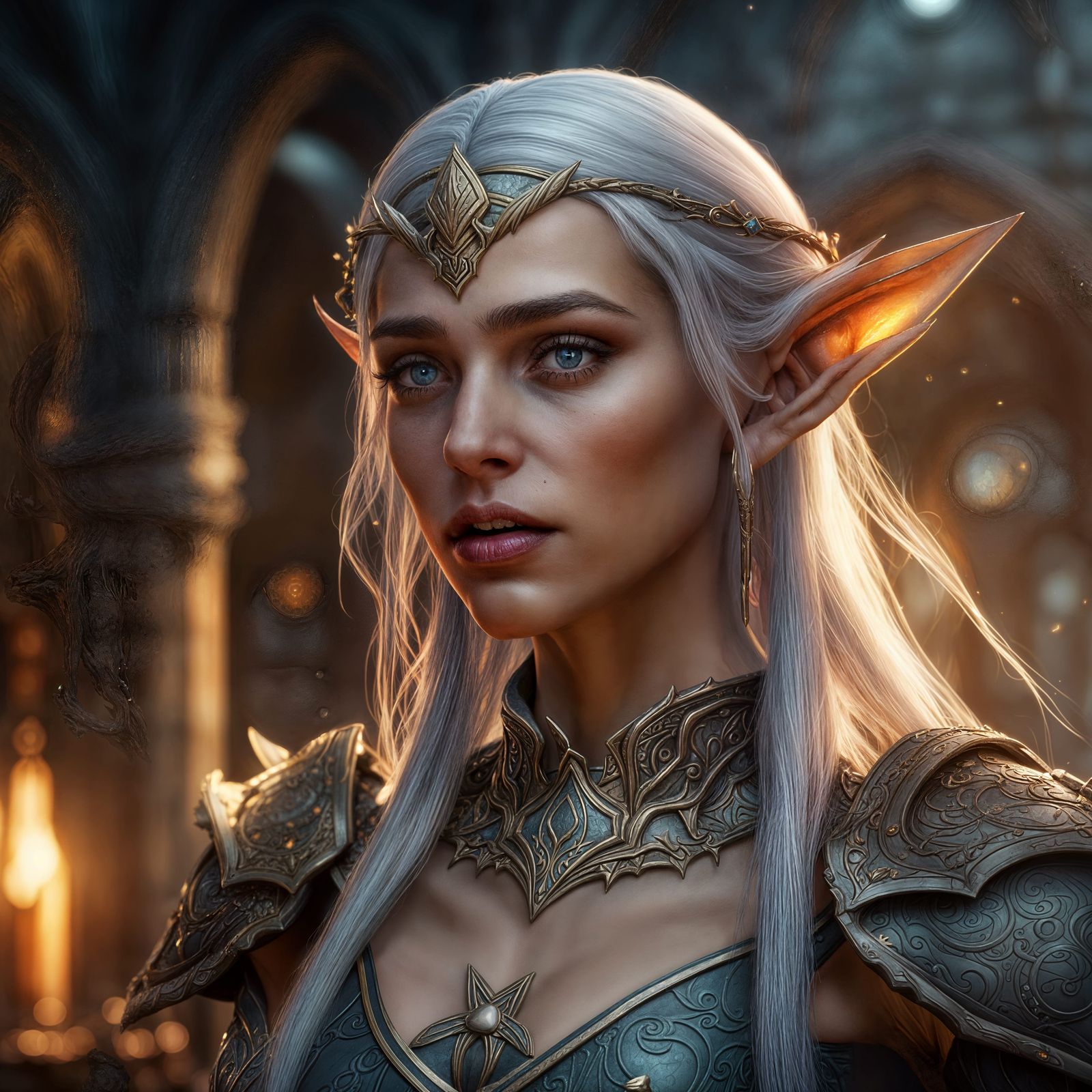 Detailed Female Elf Fantasy Concept Art
