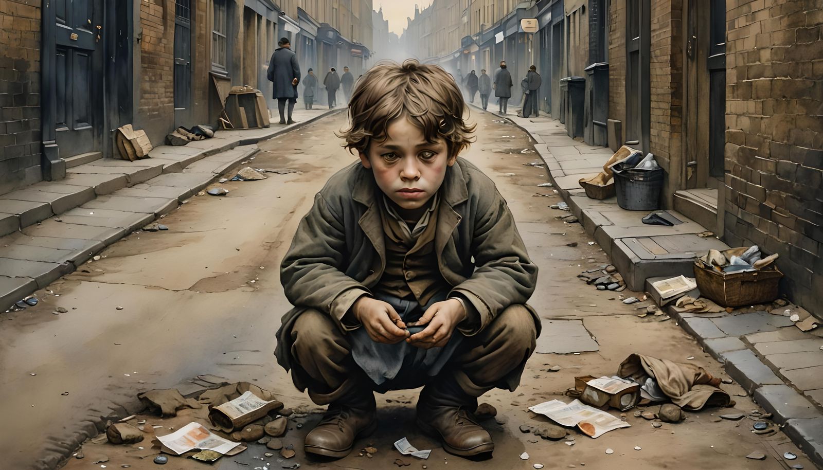 Life of a beggar child, 1870, London