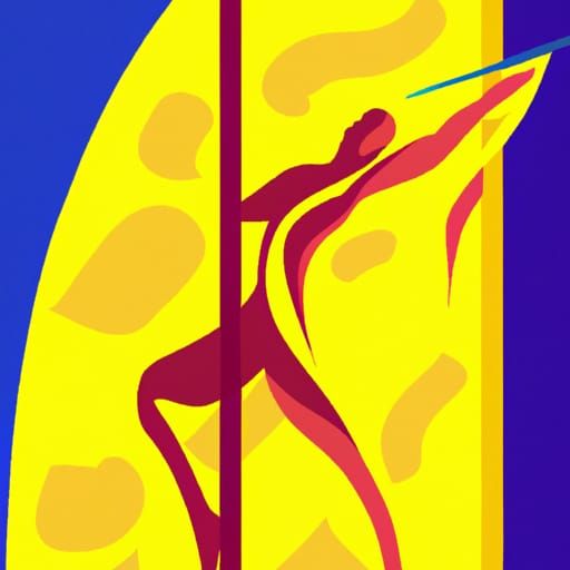 Pop Art Pole Dancer in Geometric Bauhaus Style
