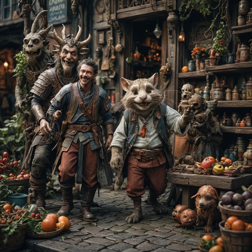 Delightful Characters in Hyperrealistic, High-Contrast Rende...