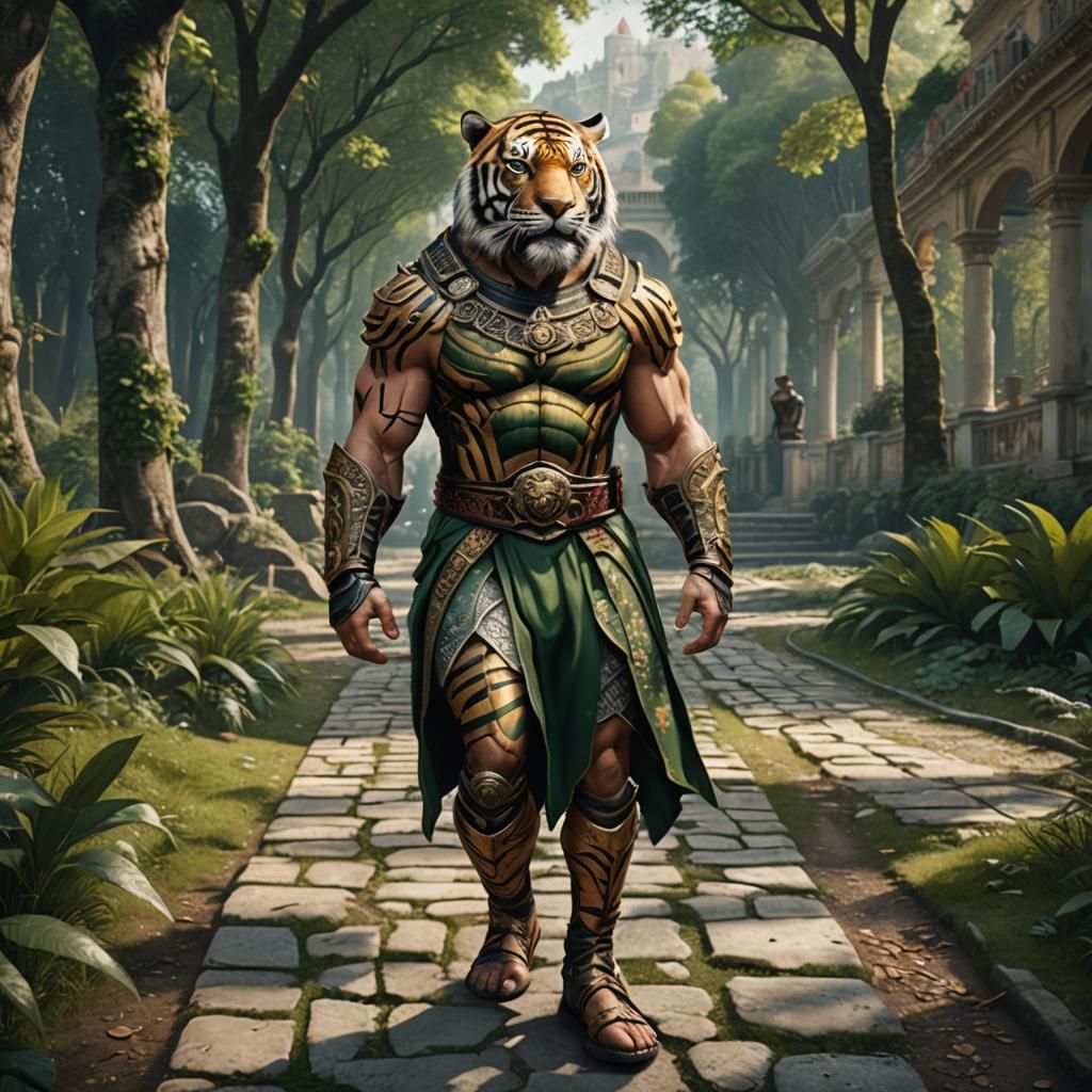 Tiger King in Forest Dress at Italian Palace