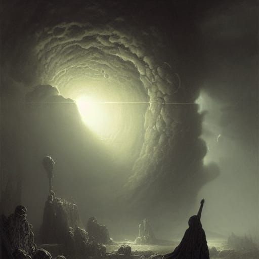 Horrific Comet in Dark Romanticism Style