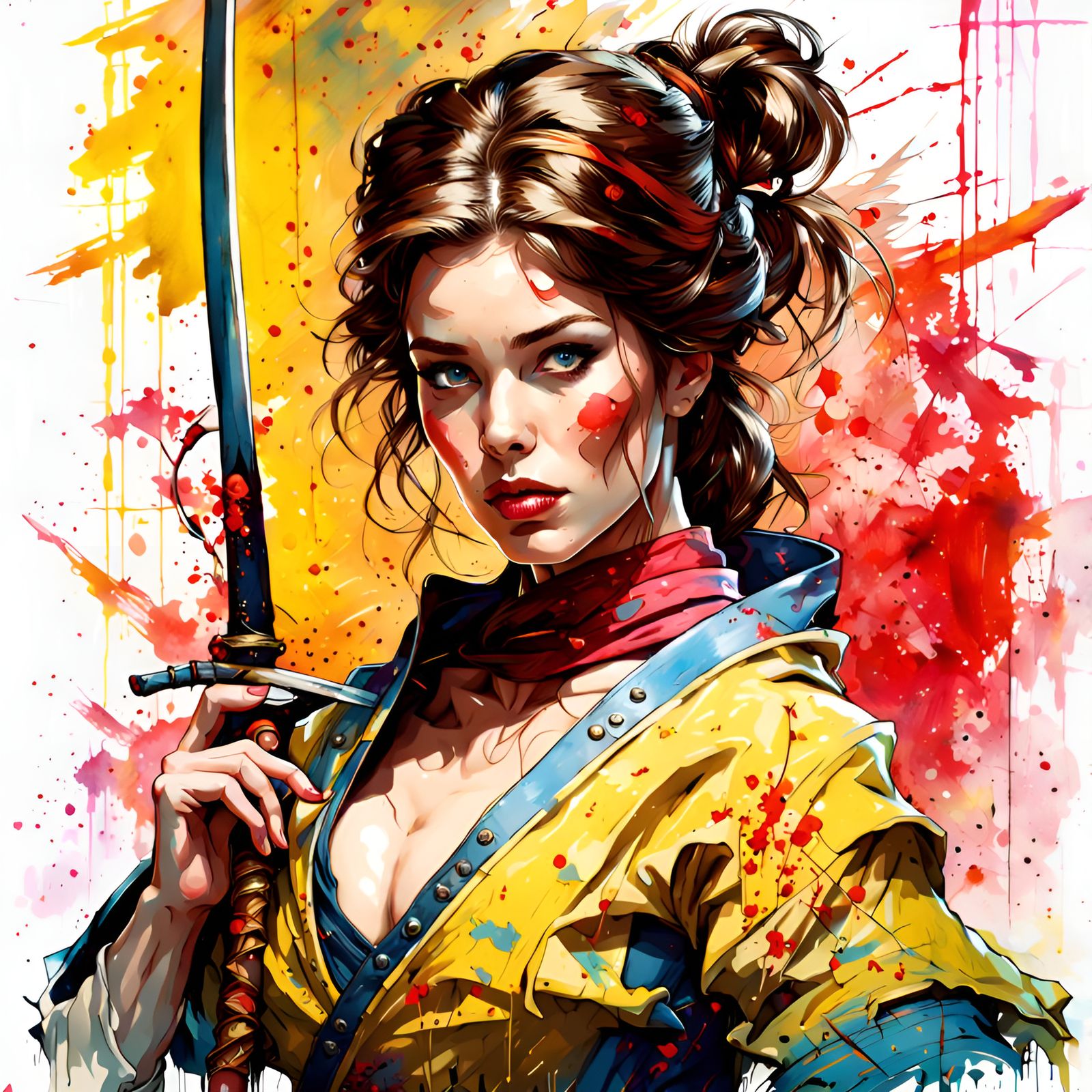 Princess Belle as Ninja in Pin-Up Style