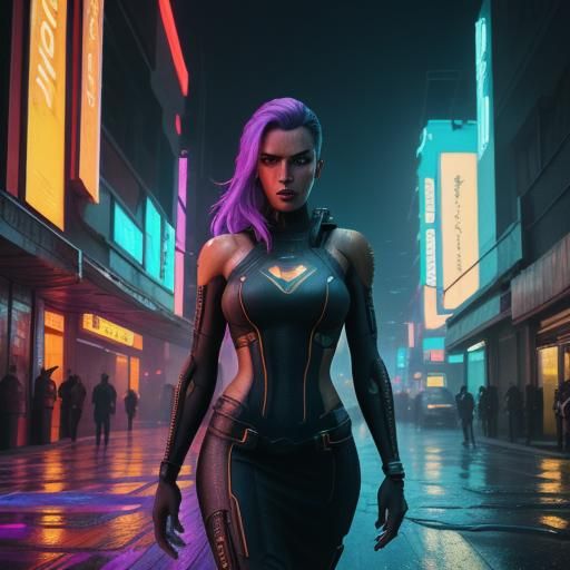 African Super Soldier in Cyberpunk Graffiti Art Style