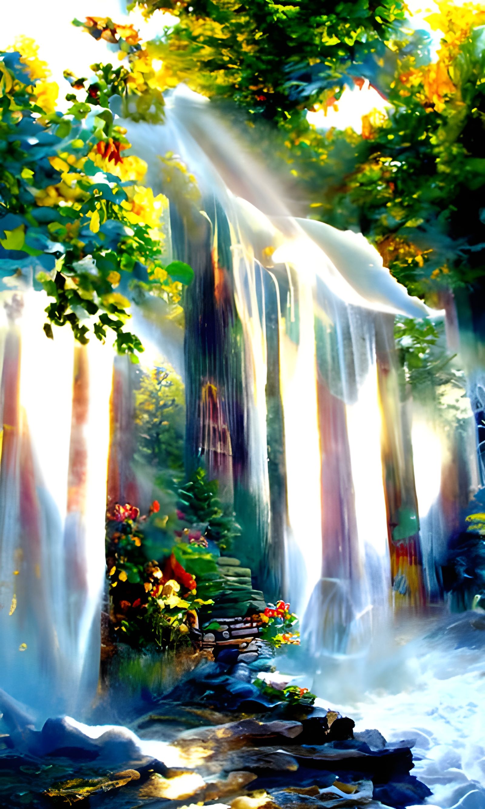 Waterfall in the beauty of the woods