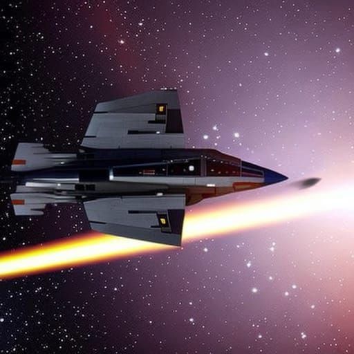 Small Spaceship Fighter in Star Cluster