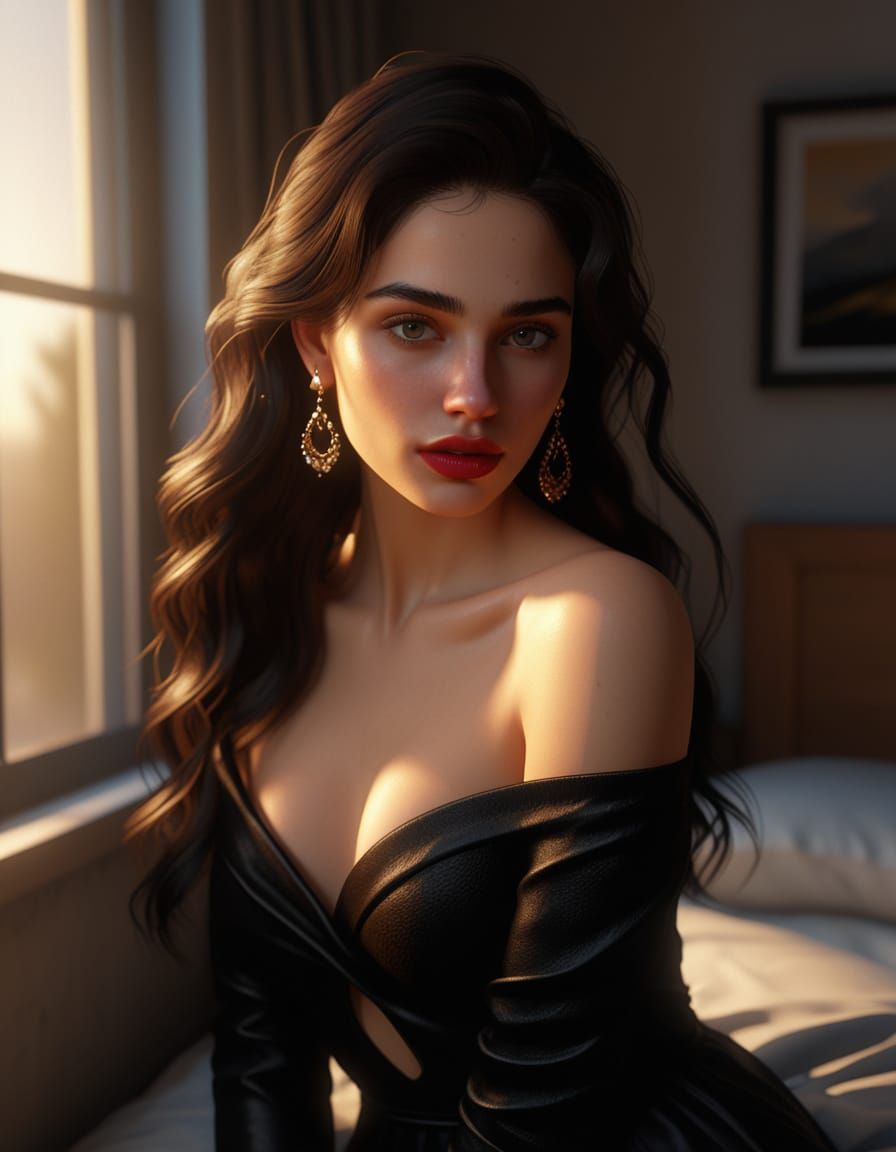 Romantic Realism Portrait: Woman in Candlelight