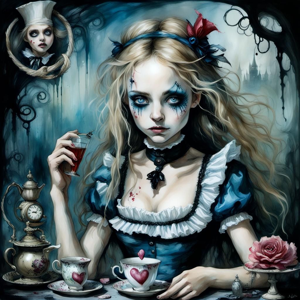 Eerie Alice in Wonderland Grimdark Tea Party