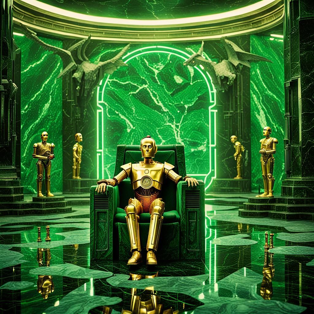 C-3PO and Maria Robot in Throne Room