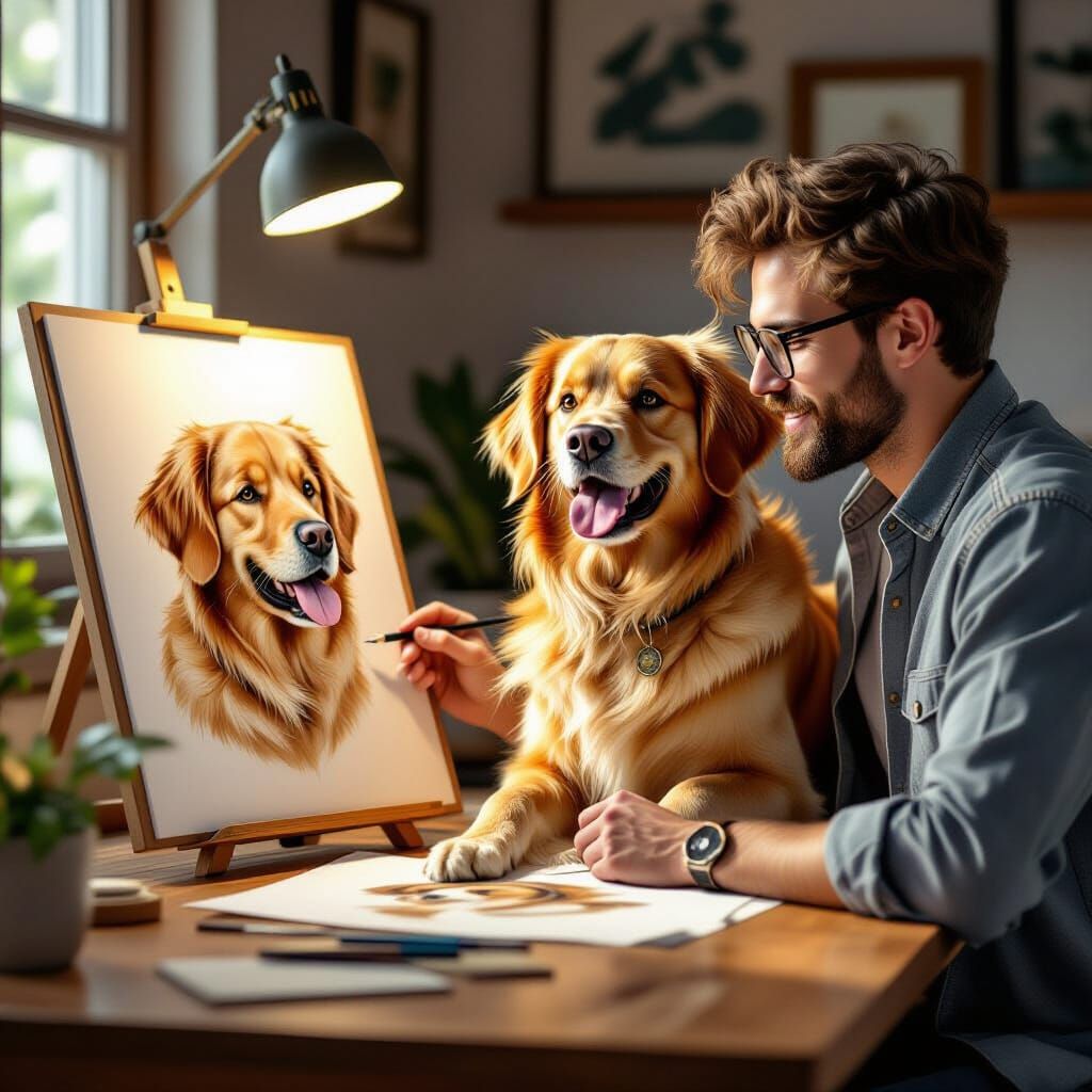 Hyperrealistic Dog and Cat Art by Skilled Artist