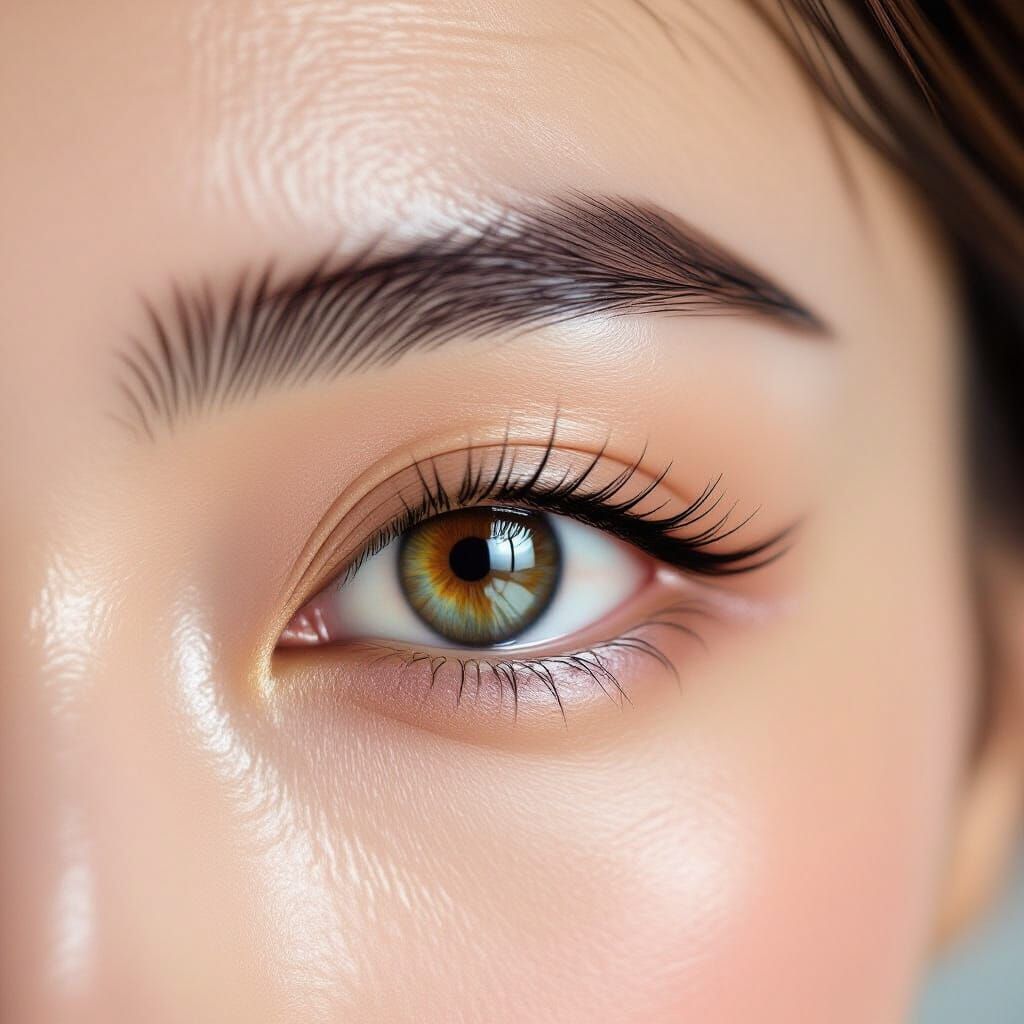 Extreme Close-Up of a Beautiful Asian Woman's Eye