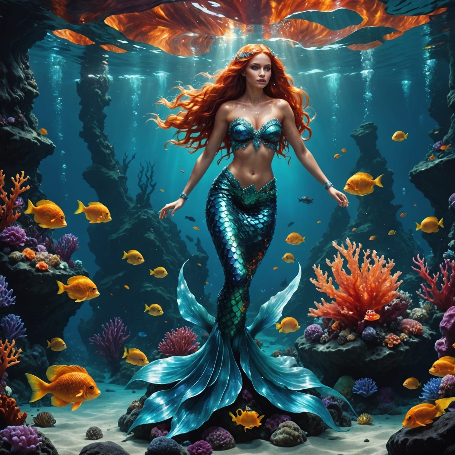 Crystal Mermaid Emerges from Underwater Volcano