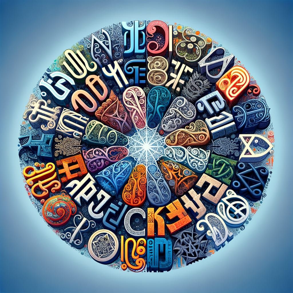 Semitic Languages First Letters in Cultural Designs