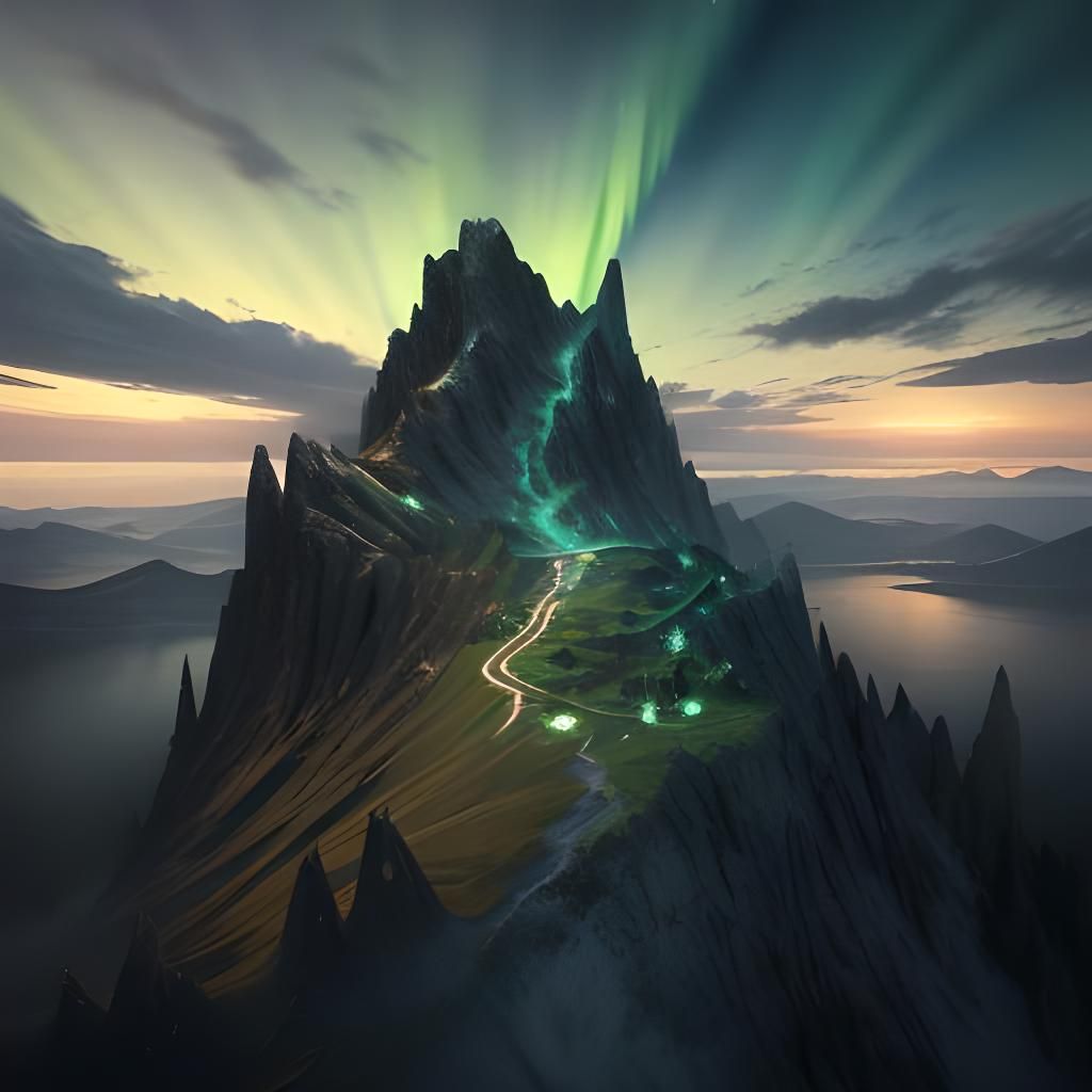 Epic Landscape Silhouette in 3D Game Style