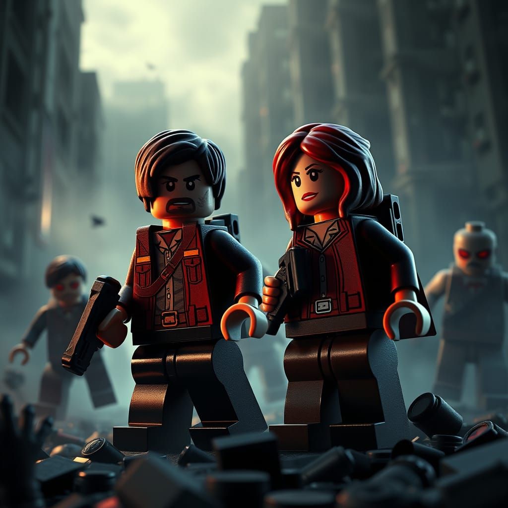 LEGO Heroes Battle Zombies in Ruined City